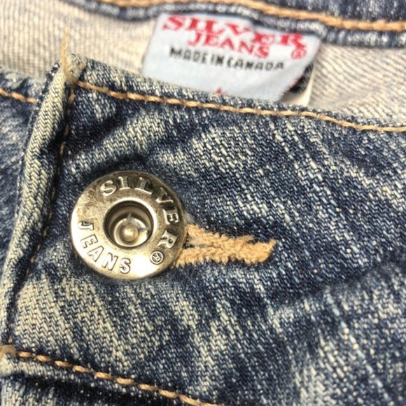 MADE IN CANADA 🇨🇦 EARLY VINTAGE SILVER FLARE BOOTS JEANS 30x33 ⭐️ - Picture 15 of 15